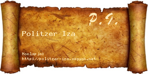 Politzer Iza névjegykártya